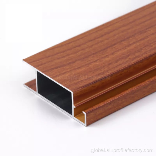 Aluminium Bifold Door Profiles Wood Grain Treatment Aluminum Door and Window Profiles Factory